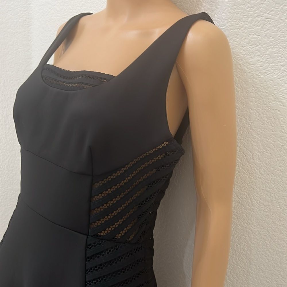 Metaphor Dress Sz Black Scoop Neck Sleeveless Mini Slimming Cutouts Zipper Back - Picture 4 of 11